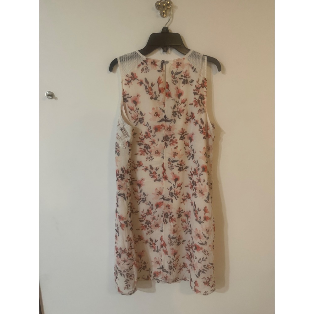 Daniel Rainn Pink Floral Lace Mesh Yoke Sleeveless Shift Dress Womens M - Picture 3 of 6